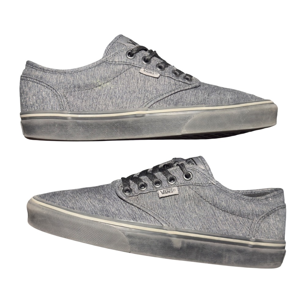 Vans Atwood Sneaker Mens Size 8 Gray Excellent Low Top Skate Shoes Heathered